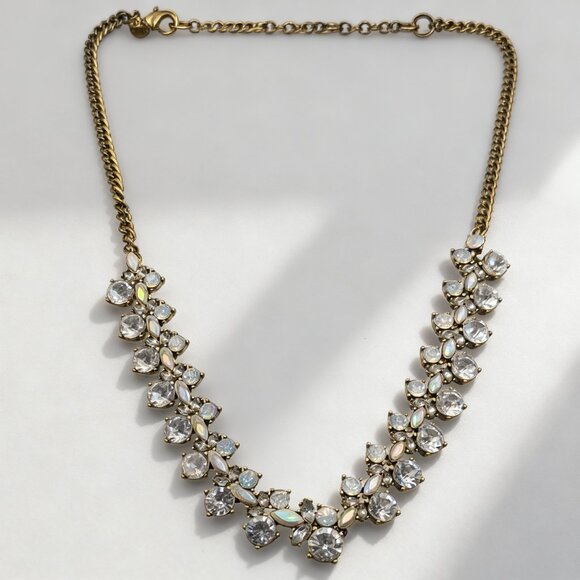 J. Crew Style Crystal Cluster Statement Necklace - Excellent Condition - Picture 5 of 9